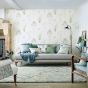 Anthea 47107 Floral Designer Rugs in China Blue by Sanderson