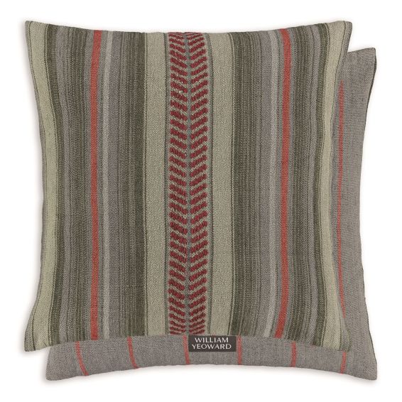 Ravi Striped Cushion by William Yeoward in Coral Pink