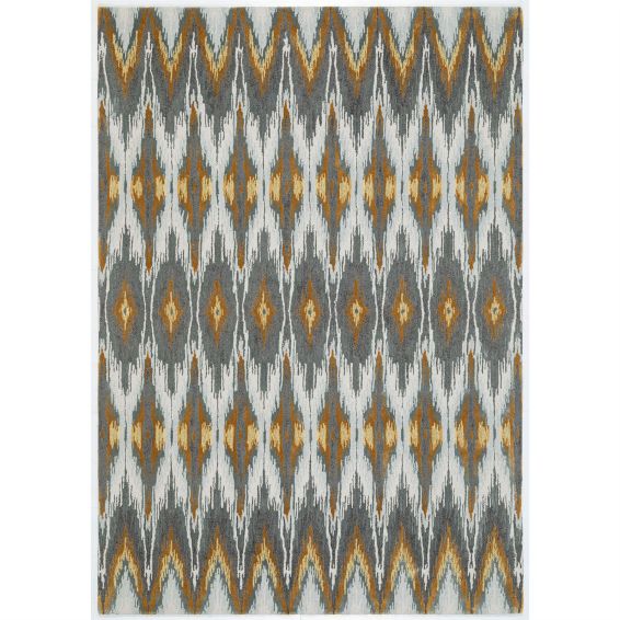 Iris Ikat Wool Rugs By Designer Matthew Williamson in Grey