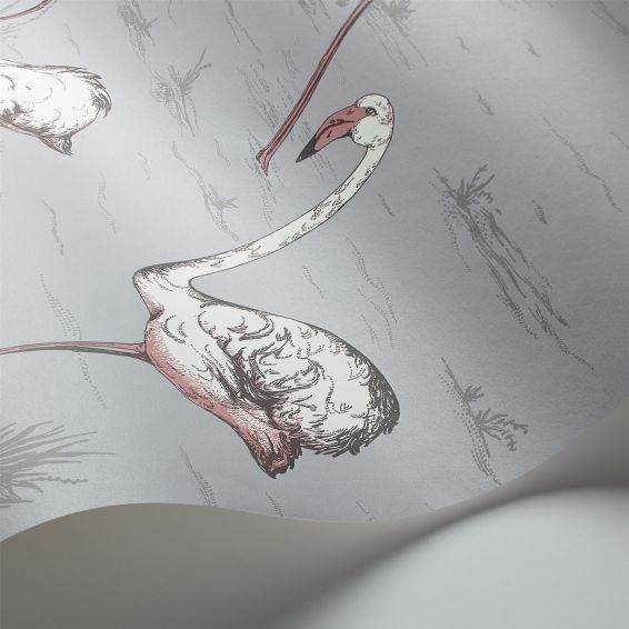 Flamingos Wallpaper 11040 by Cole & Son in Lilac Grey