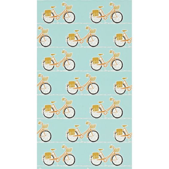 Cykel Wallpaper 111100 by Scion in Tangerine Sulphur Coal