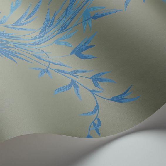 Bamboo Wallpaper 100 5026 by Cole & Son in Blue Khaki Green