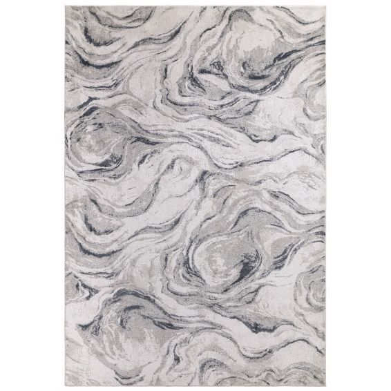 Lavico Swirling Marble Rug by Clarke & Clarke in Charcoal Grey