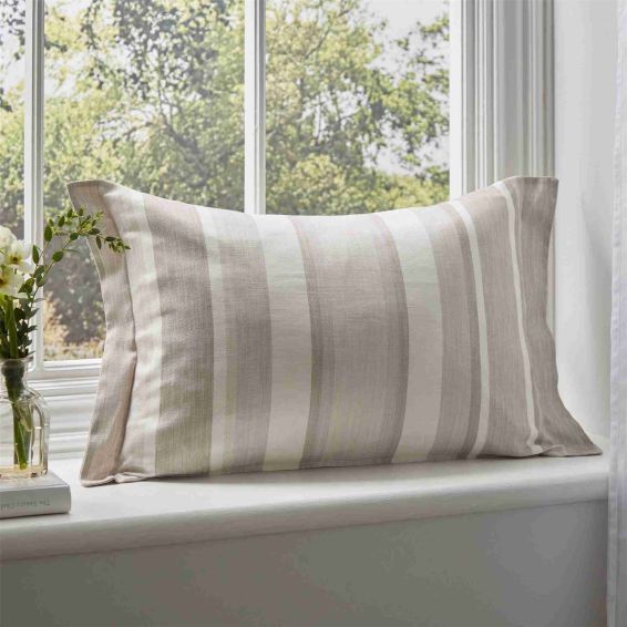 Awning Stripe Cushion by Laura Ashley in Dove Grey