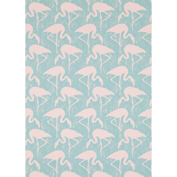 Flamingos Wallpaper 214569 by Sanderson in Turquoise Pink
