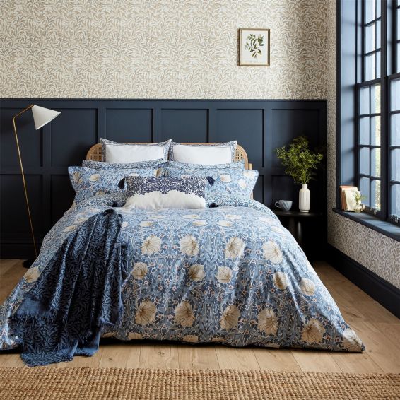 Pimpernel Bedding by William Morris in Woad Blue