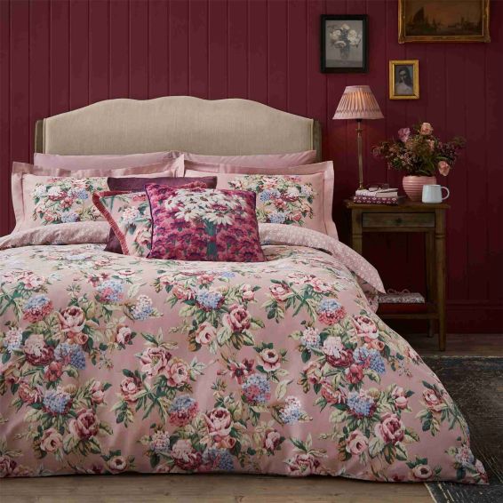 Pembrey Bedding Set by Laura Ashley in Mulberry Pink