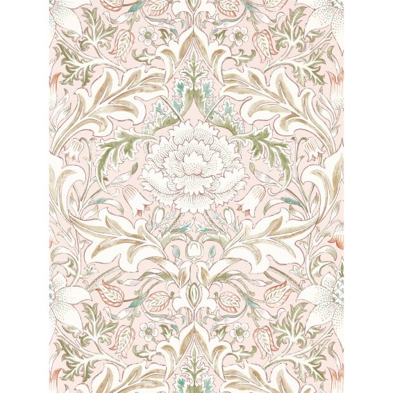 Severn Wallpaper 217073 by Morris & Co in Cochineal Willow Green