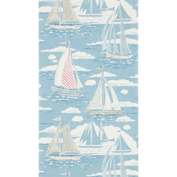 Sailor Wallpaper 216572 by Sanderson in Nautical Blue
