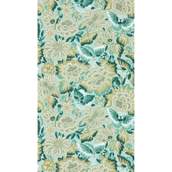 Amara Butterfly Wallpaper 217118 by Morris & Co in Bamboo Fountain Green