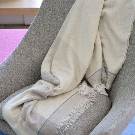 Burano Dove Wool Silk Throw in Grey By Designers Guild