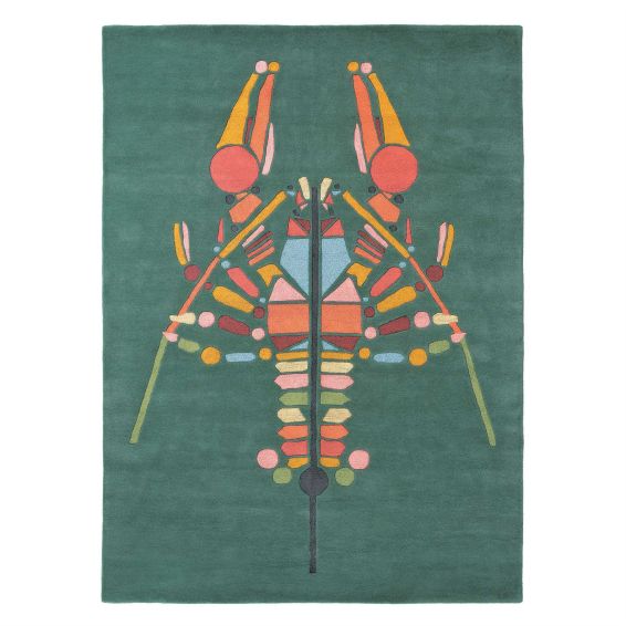 Emerging Lobster Wool Rugs 160407 by Ted Baker in Green