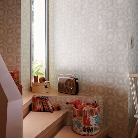 Tree Circles Wallpaper 110250 by Scion in Pebble Chalk
