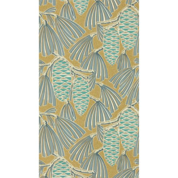 Foxley Wallpaper 112127 by Harlequin in Kingfisher Gold Yellow