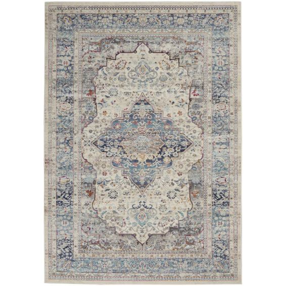 Vintage Kashan Traditional Rugs VKA07 by Nourison in Ivory Blue