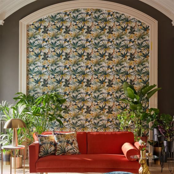 Toucan Wallpaper W0146 01 by Clarke and Clarke in Antique White