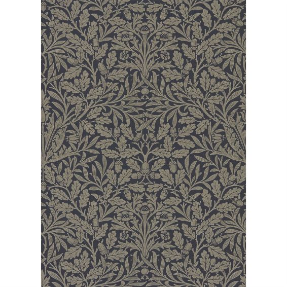 Pure Acorn Wallpaper 216033 by Morris & Co in Charcoal Gilver