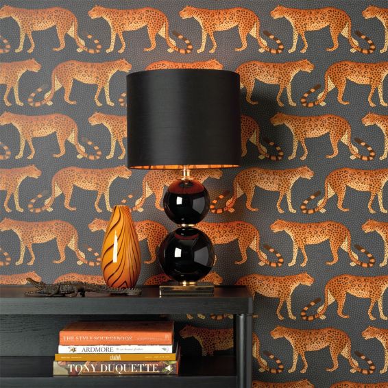 Leopard Walk Wallpaper 2008 by Cole & Son in Burnt Orange