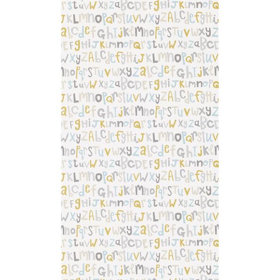 Letters Play Wallpaper 111280 by Scion in Slate Biscuit Maize