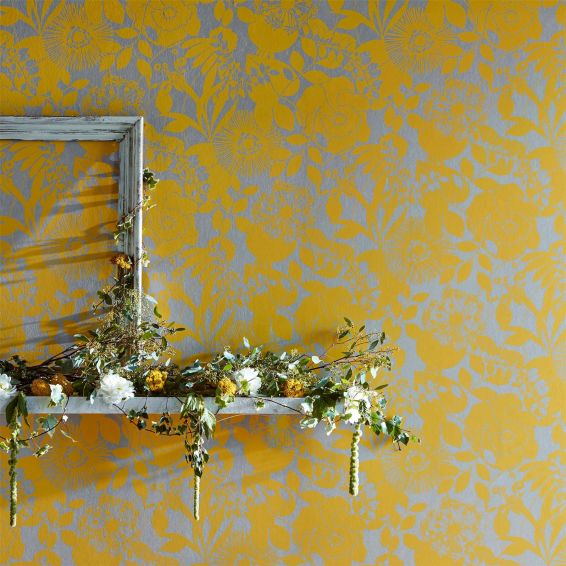 Coquette Wallpaper 111483 by Harlequin in Lemon Yellow