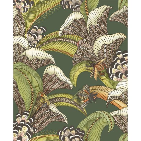 Hoopoe Leaves Wallpaper 119 1003 by Cole & Son in Spring Green Multi
