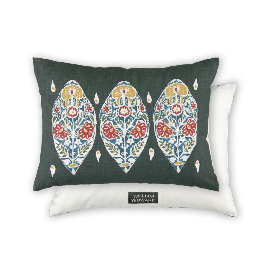 Flores Floral Cushion By William Yeoward in Spice Yellow