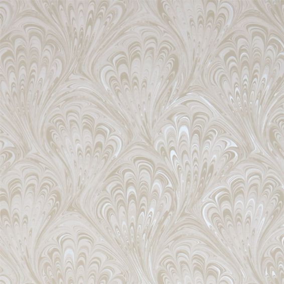 Pavone Wallpaper W0095 04 by Clarke and Clarke in Ivory Pearl