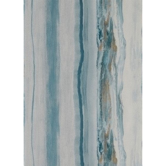 Vitruvius Stripe Wallpaper 112063 by Harlequin in Nickle Celestine Blue