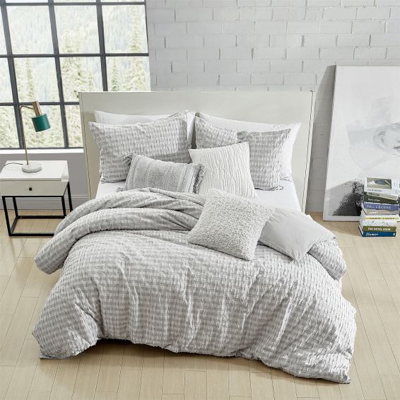 Refresh Cotton Stripe Bedding by DKNY in Grey