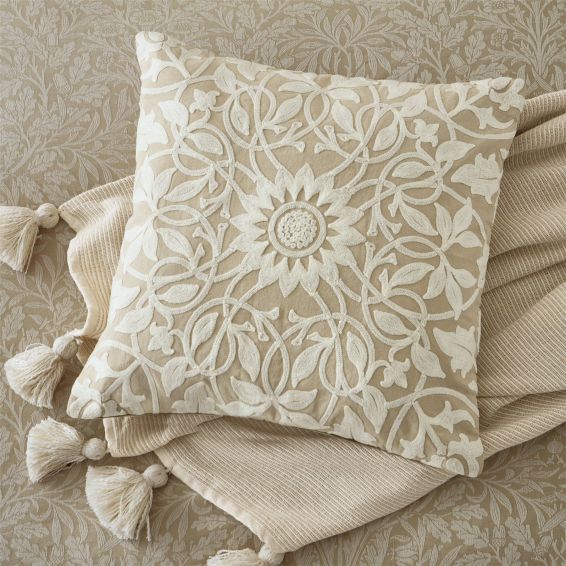 Pure St James Cotton Cushion by Morris & Co in Linen