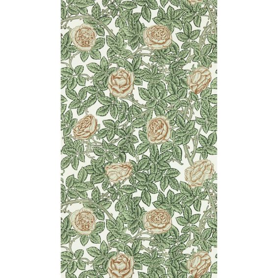 Rambling Rose Wallpaper 217208 by Morris & Co in Leafy Arbour Pearwood Pink