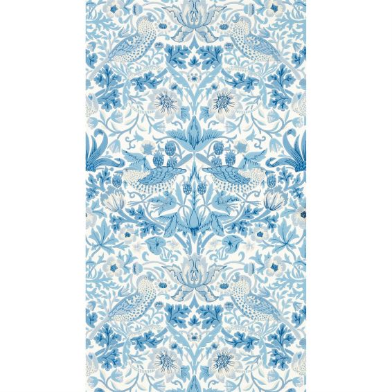 Simply Strawberry Thief wallpaper 217058 by Morris & Co in Woad Blue