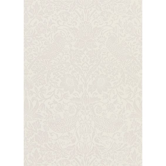 Pure Strawberry Thief Wallpaper 216021 by Morris & Co in Oyster Chalk