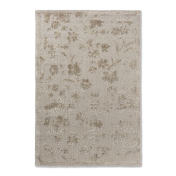 Rye Floral Jaquard 081901 Rug by Laura Ashley in Natural