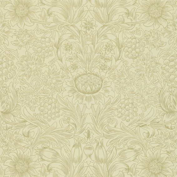 Sunflower Wallpaper 210475 by Morris & Co in Parchment Gold