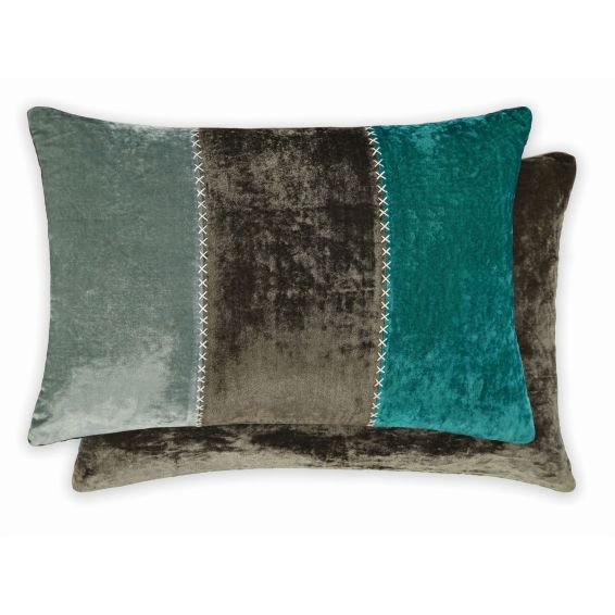 Aritha Velvet Cushion by William Yeoward in Jade Green