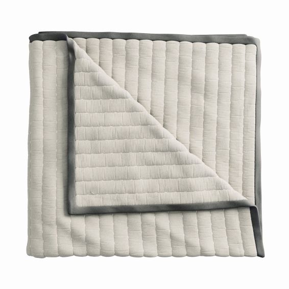 Emani Quilted Throw by Bedeck of Belfast in Chalk White