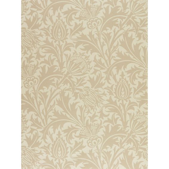Pure Thistle Wallpaper 216552 by Morris & Co in Linen Beige