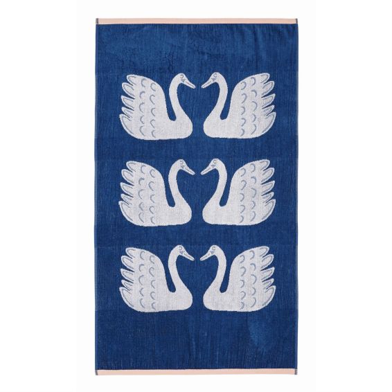 Swim Swan Swam Towels by Scion in Denim Blue
