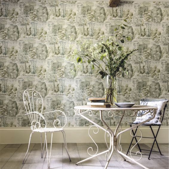 Waterperry Wallpaper 216283 by Sanderson in Willow Olive