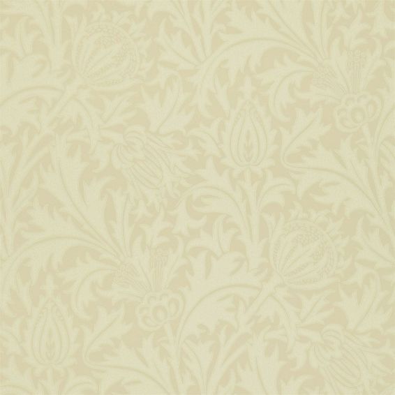Thistle Wallpaper 210485 by Morris & Co in Ivory White