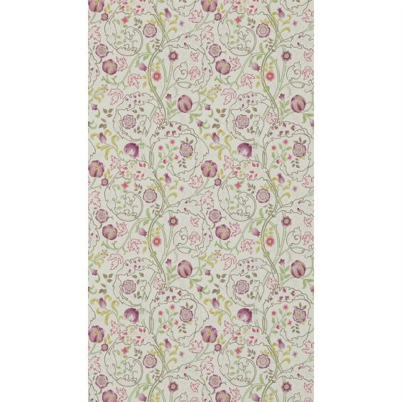 Mary Isobel Wallpaper 214727 by Morris & Co in Wine Linen