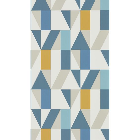 Nuevo Geometric Wallpaper 111831 by Scion in Indigo Slate Satsuma
