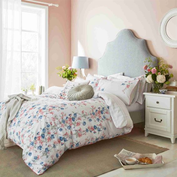 Charlotte Bedding Set by Laura Ashley in Coral Pink