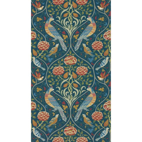 Seasons By May Wallpaper 216686 by Morris & Co in Indigo Blue