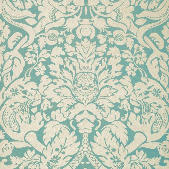 Valentina Wallpaper W0088 05 by Clarke and Clarke in Mineral
