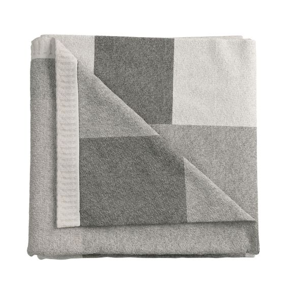 Long Island Patchwork Knit Throw by Helena Springfield in Grey