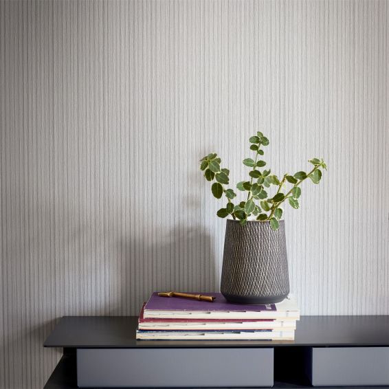 Perpetua Stripe Wallpaper 112123 by Harlequin in Seal Grey