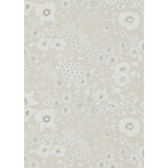 Maelee Wallpaper 216349 by Sanderson in Linen White