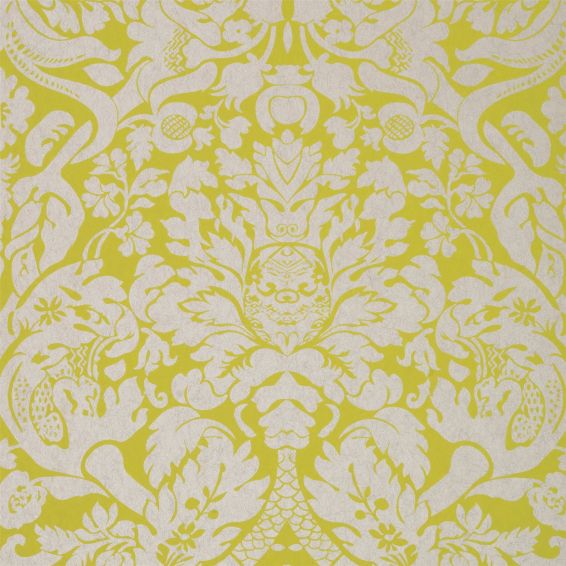 Valentina Wallpaper W0088 01 by Clarke and Clarke in Citron
